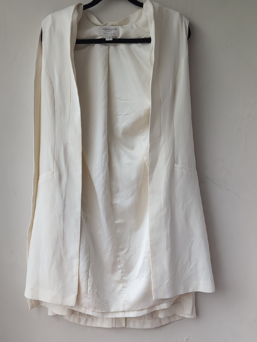 Monsoon Cream Sleeveless Tailored Cape